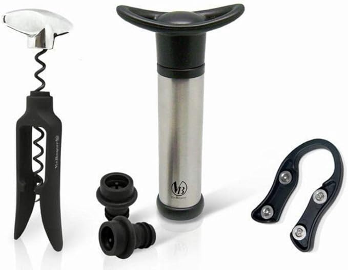 Vin Bouquet Twist Corkscrew & Vacuum Pump Set-Gift Set