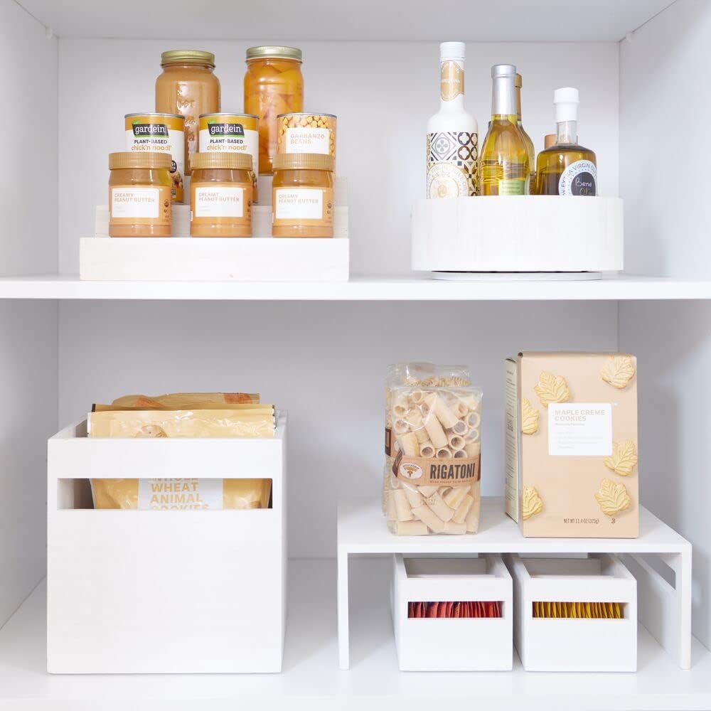 EcoWood Square Wood Storage Box-Whitewash