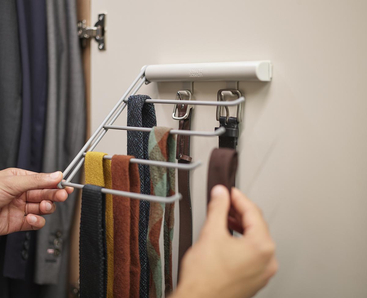 Orderly Belt, Tie & Scarf Rail - Ecru