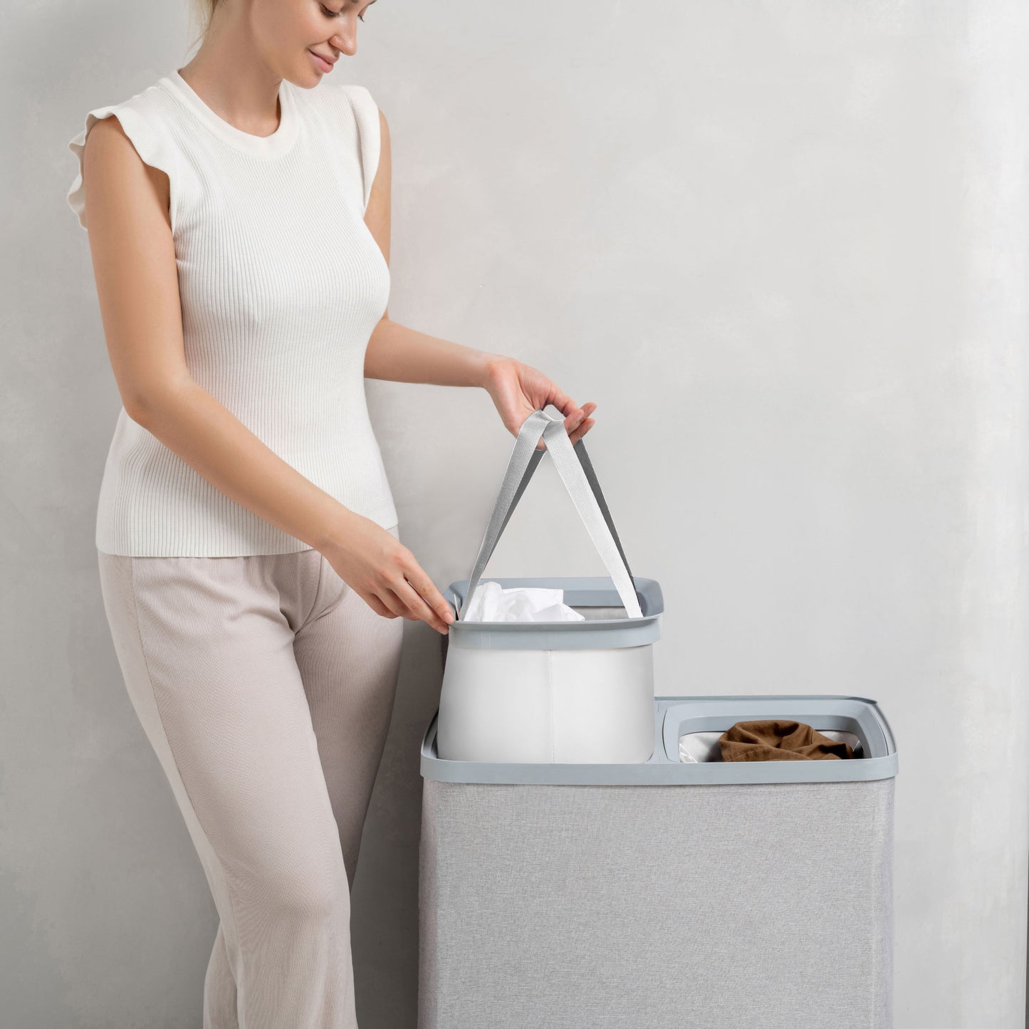 Laundry Bin Duo- Various Colours - The Organised Store