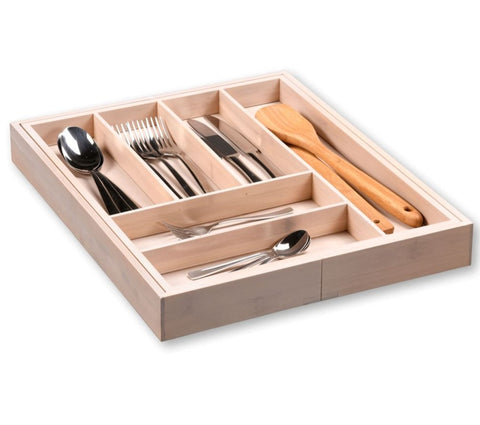 Adjustable Cutlery Tray - Bamboo