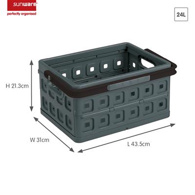 Square Folding Box With Handle 24L - Anthracite