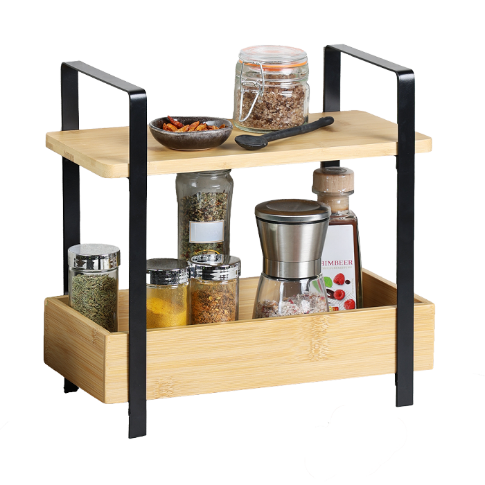 Kitchen Shelf- Two Tier- Bamboo- Space Saver
