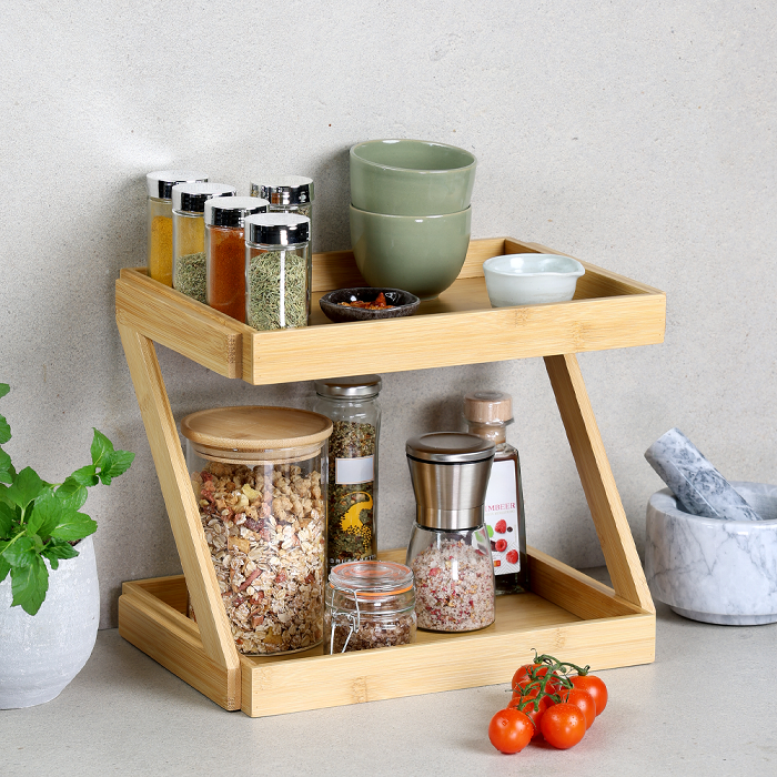 Kitchen Shelf- Two Tier- Sapce Saver- Bamboo