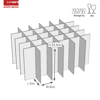 Strong Square Glassware Box with Lid for Wine and Champagne Glasses