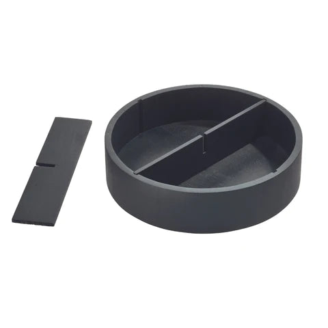 Turntable Lazy Susan Wood With Compartments Black - 30.5x9cm