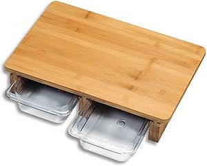 Bamboo Chopping Board with 2 Containers