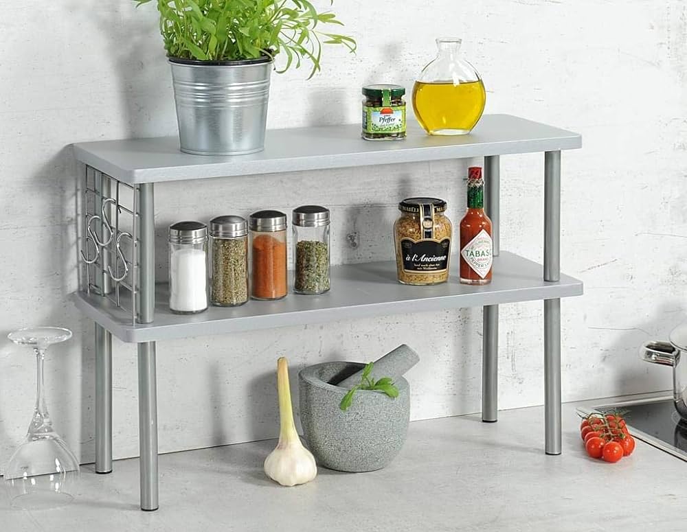 Slim Kitchen Shelf Grey | Store The Organised
