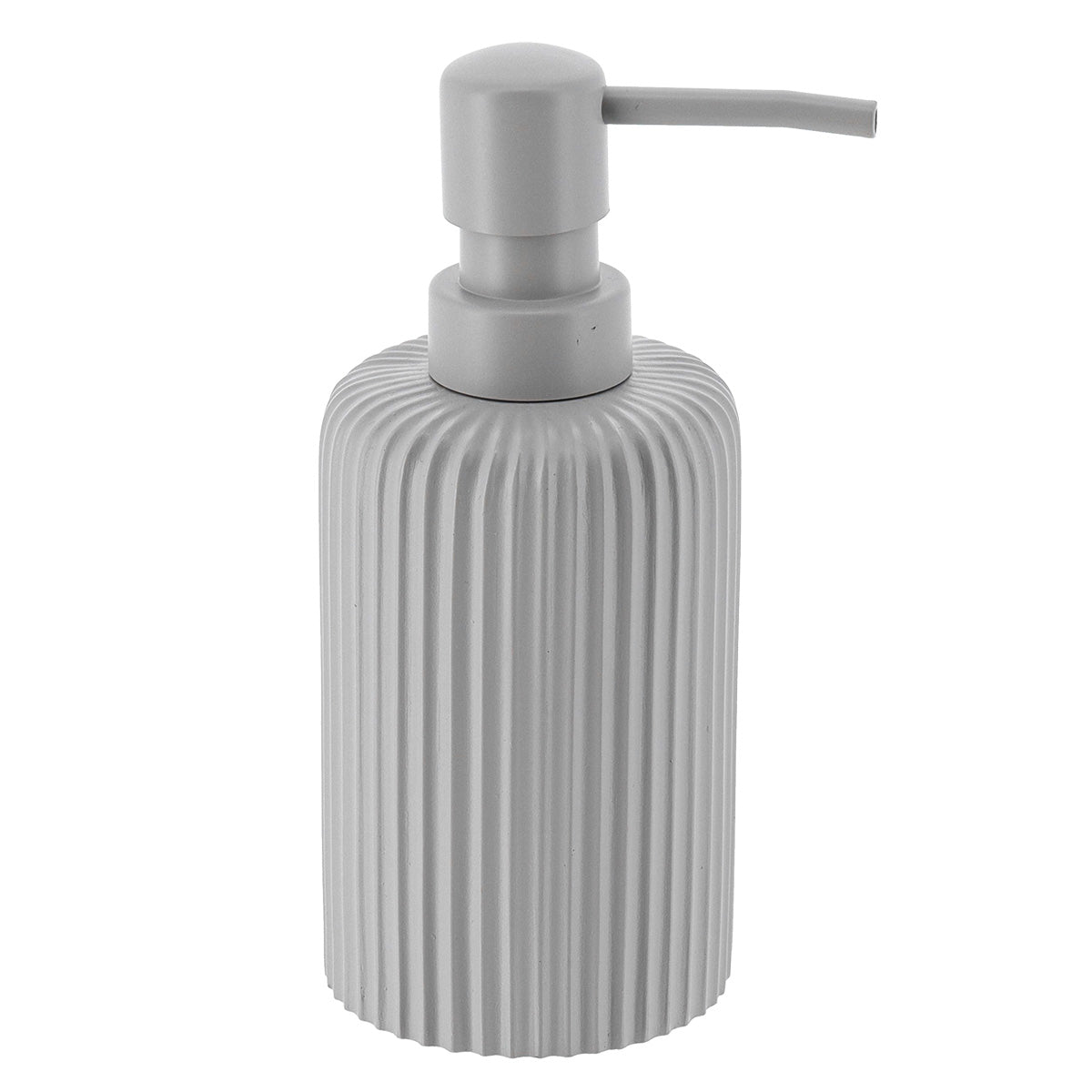 Round Polyresin Soap Dispenser With Stripes, 230ml - Various Colours - The Organised Store