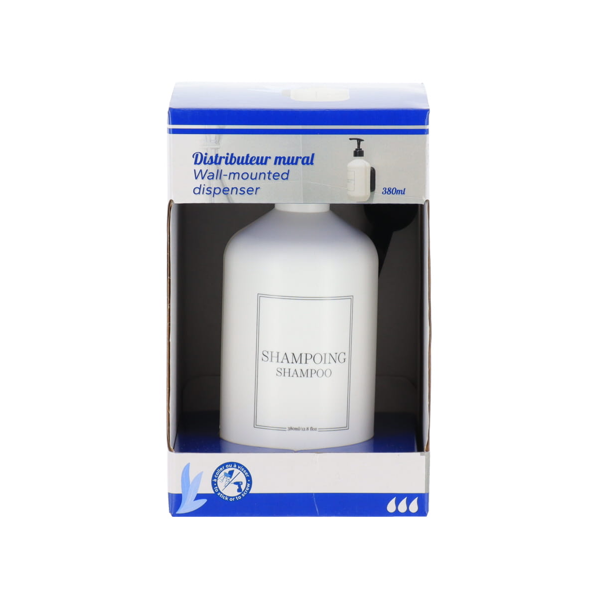 Shower Gel Dispenser- Plastic with Wall Support