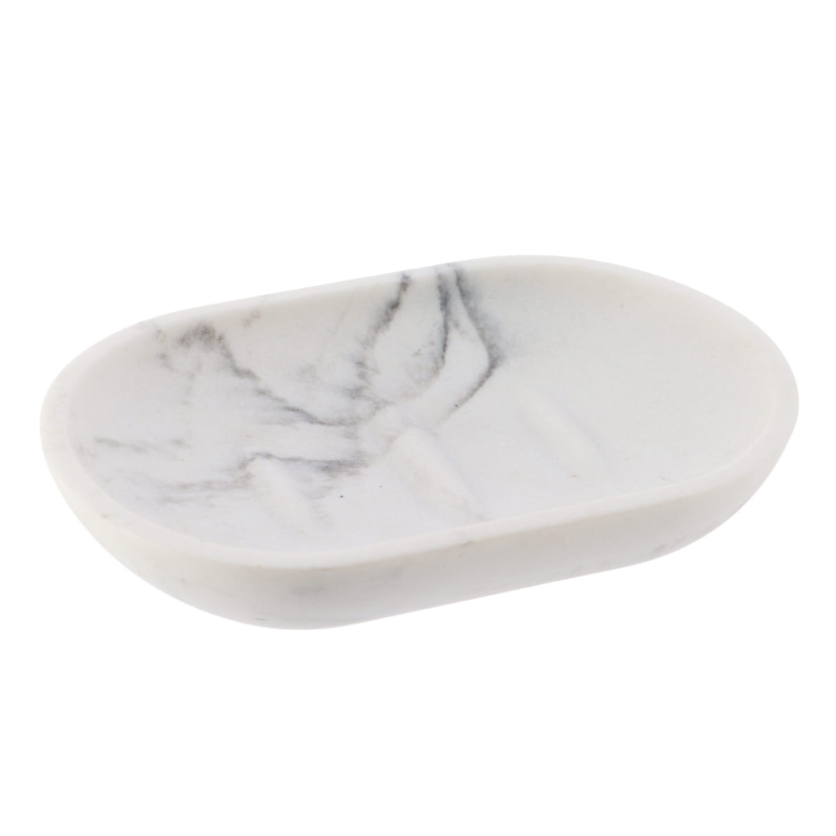 Polyresin Bathroom Accessories - White Marble Effect - The Organised Store