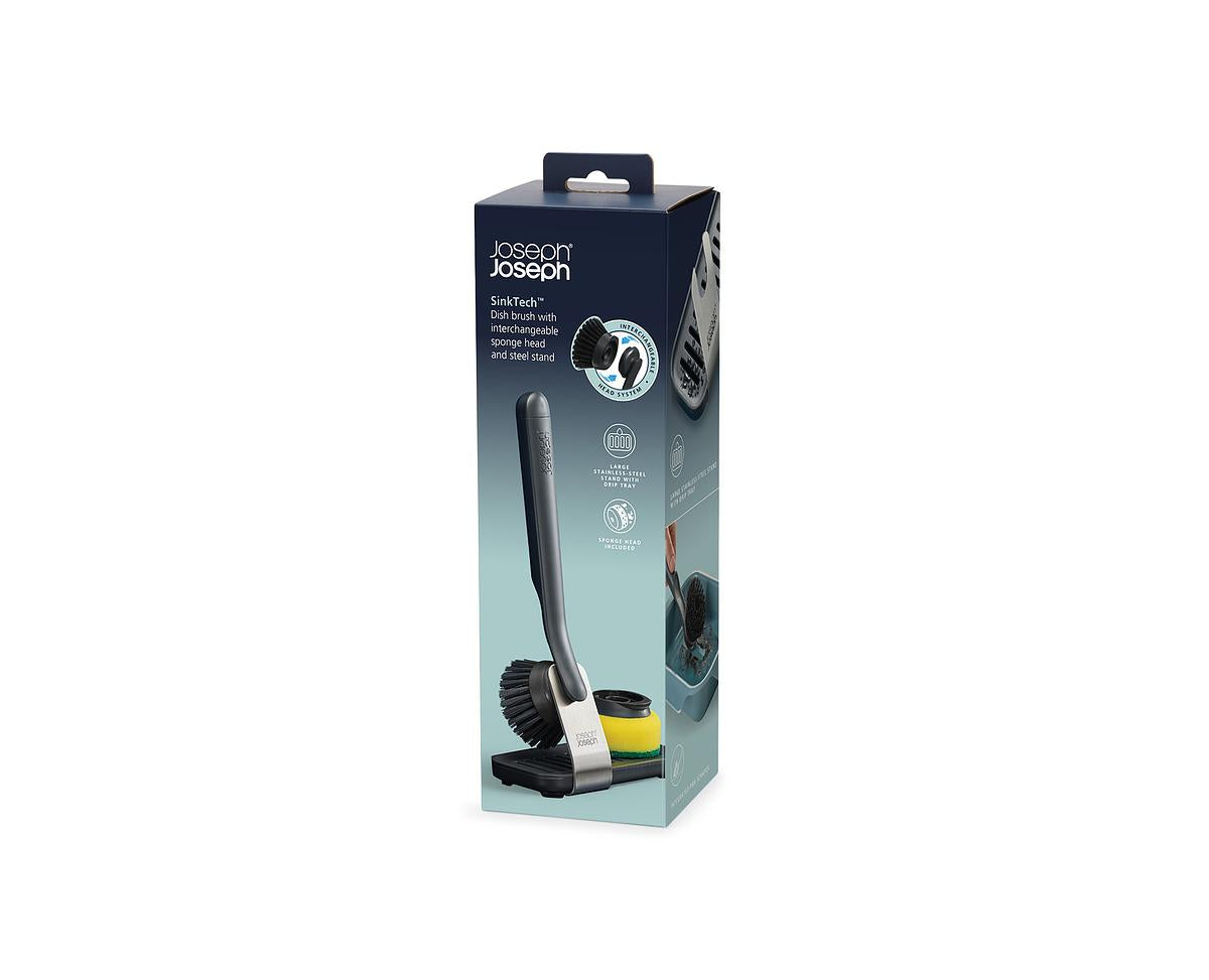 SinkTech™ Washing Up Brush & Sponge Set with Steel Stand - The Organised Store