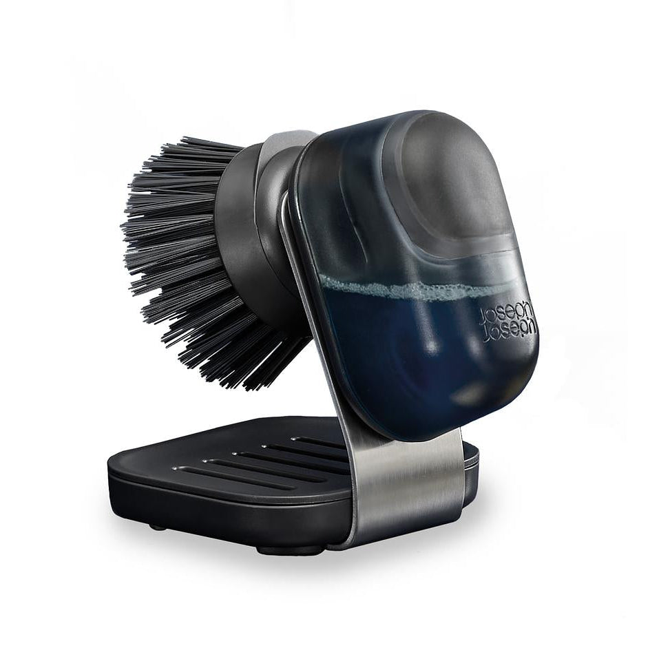 SinkTech™ Compact Soap Dispensing Washing Up Brush with Steel Stand - The Organised Store