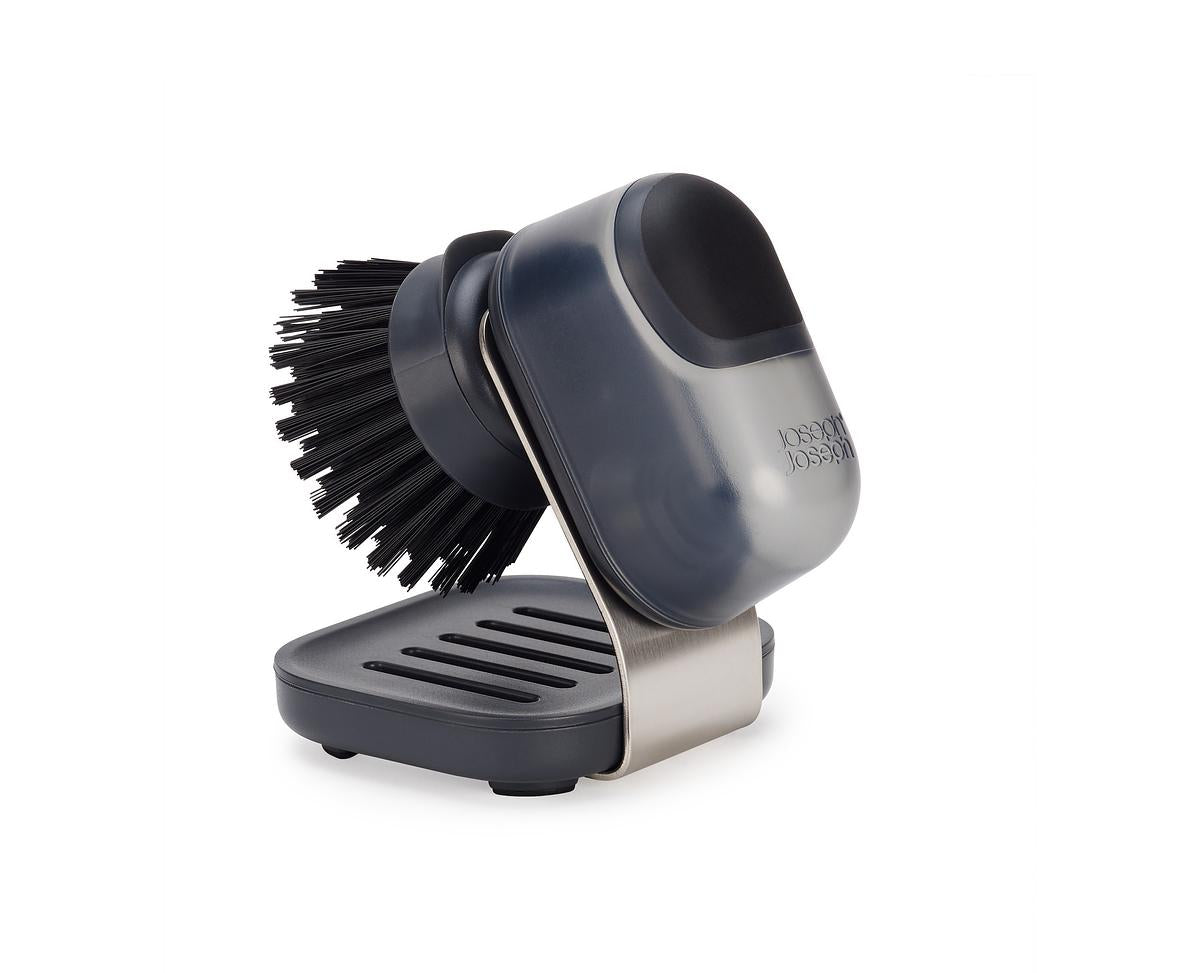 SinkTech™ Compact Soap Dispensing Washing Up Brush with Steel Stand - The Organised Store
