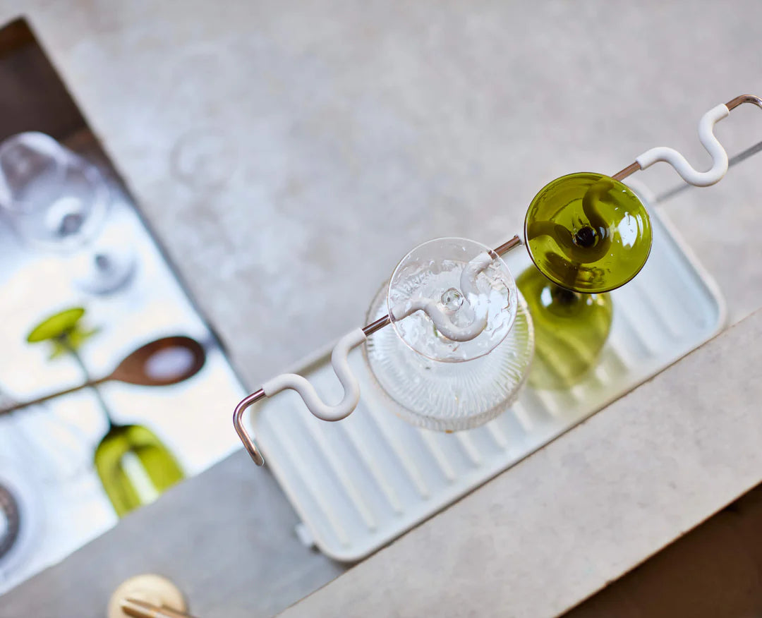 Folding Wine Glass Drying Rack, Stone