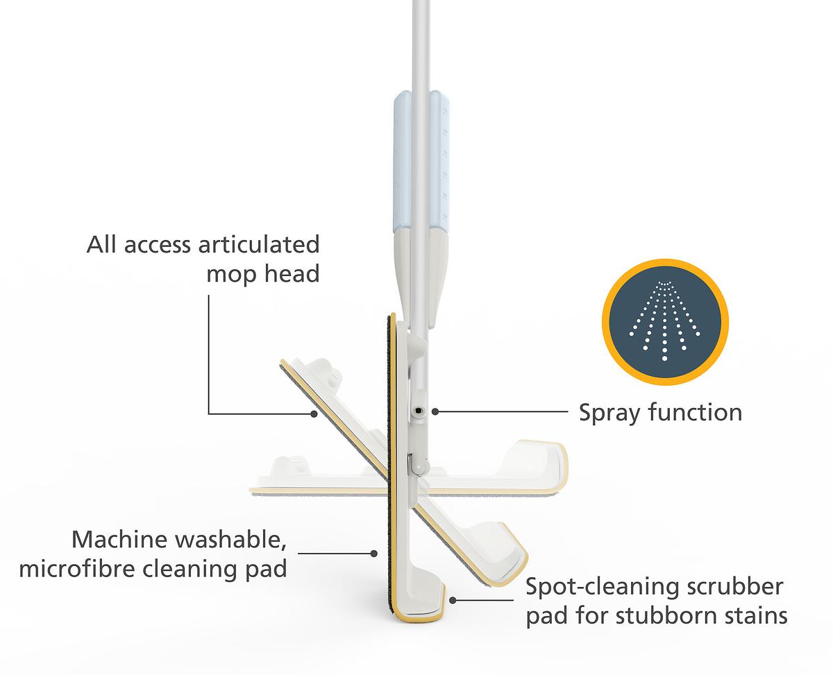 Cleantech Spray Mop With Scrubbing Pad