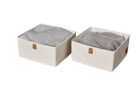 Premium Fabric Wardrobe Organiser - Set of Two Small Boxes - Grey