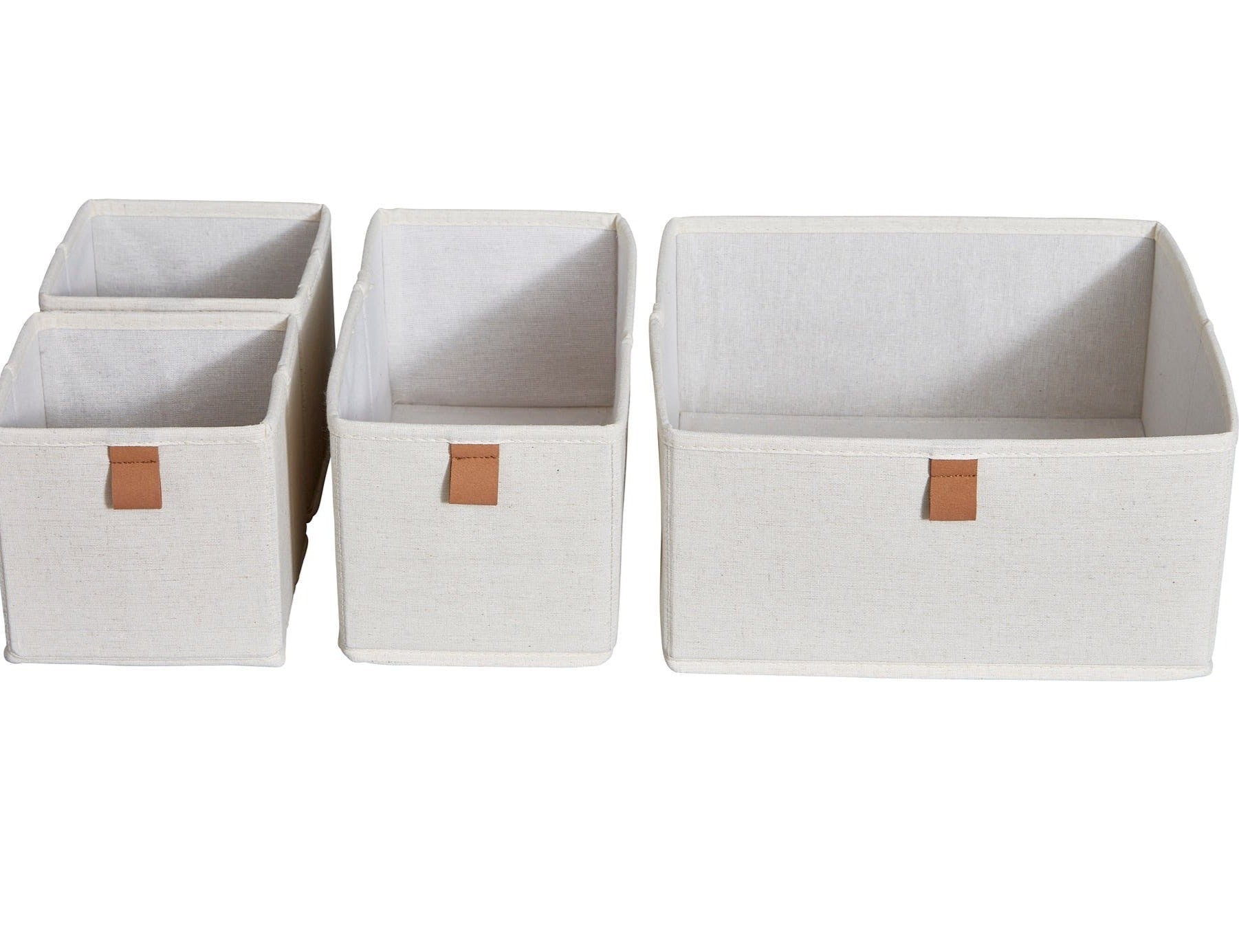 Storage Boxes - Set of 4 - Cream | The Organised Store