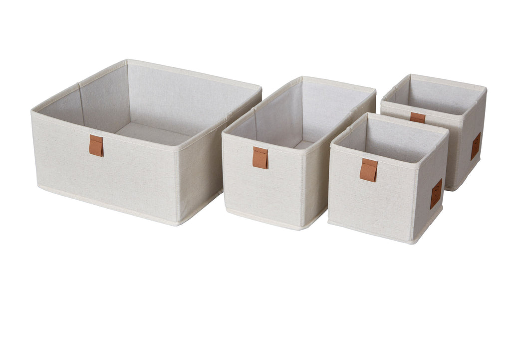 Storage Boxes - Set of 4 - Cream
