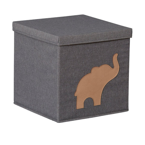 Storage Box With Lid - Grey With Whale