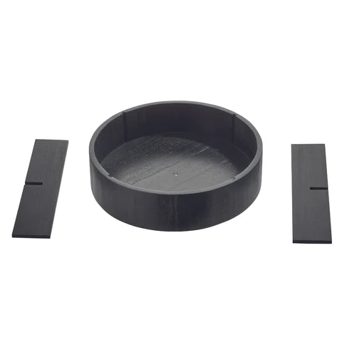Turntable Lazy Susan Wood With Compartments Black - 30.5x9cm