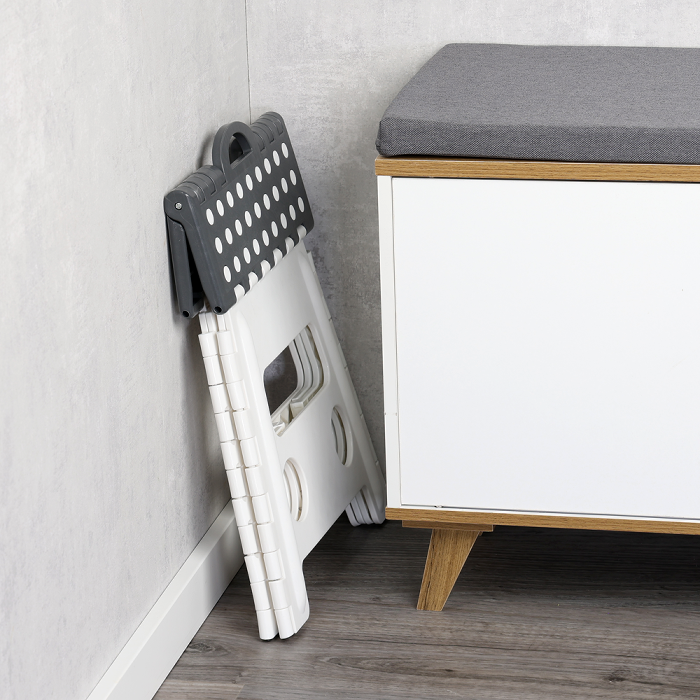 Folding Stool White And Grey