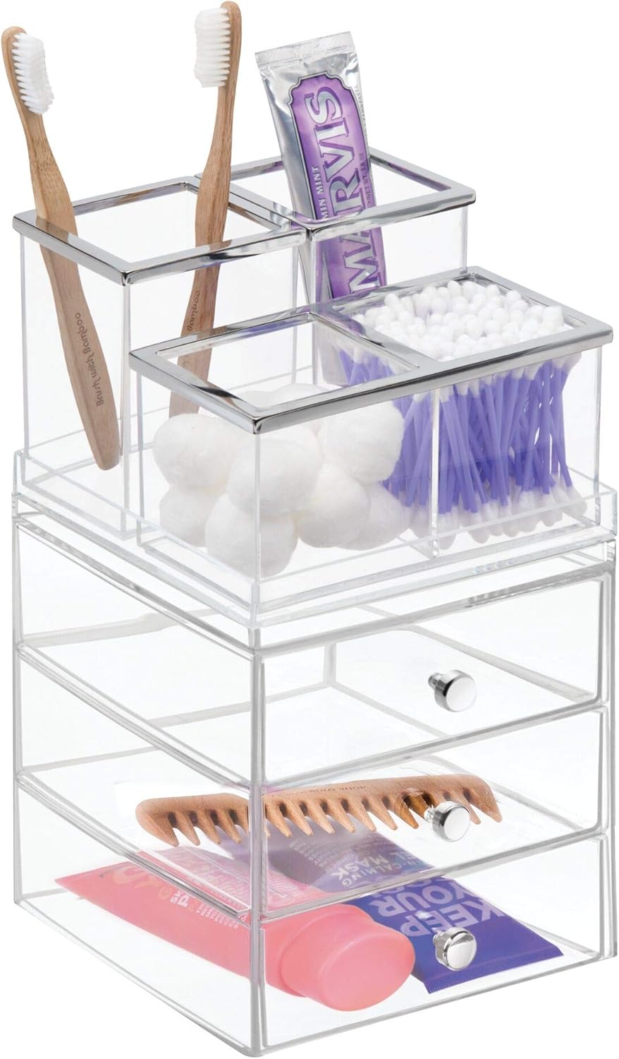 Clarity Vanity Organizer - 4 Piece -Clear