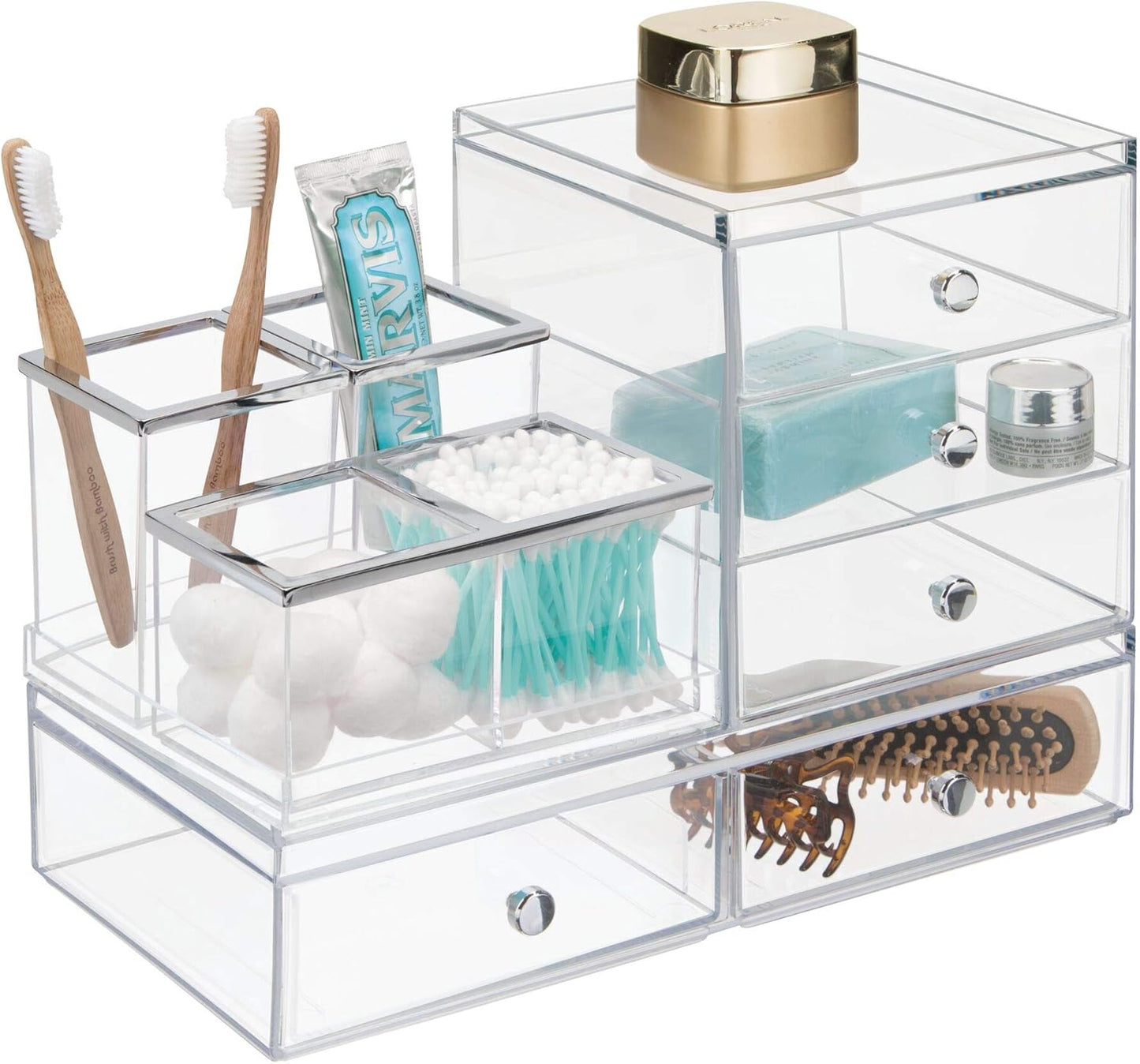 Clarity Vanity Organizer - 4 Piece -Clear