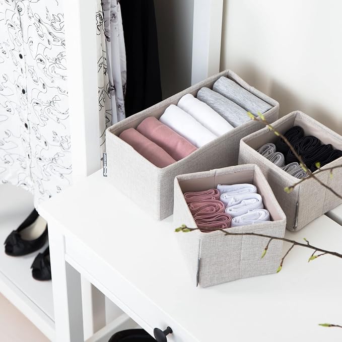 Drawer Organizers- Set of 3- Grey or Beige - The Organised Store