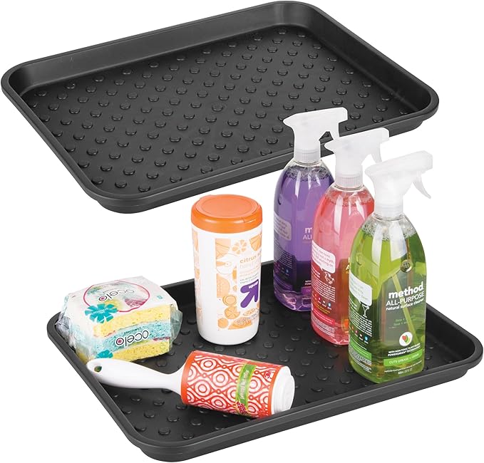Plastic Under Sink Mat Tray for Kitchen Cabinet, Bathroom, Entryways, Office, Mudroom, College Dorm