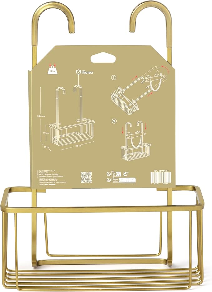 One Tier Shower Caddy Aluminium Gold