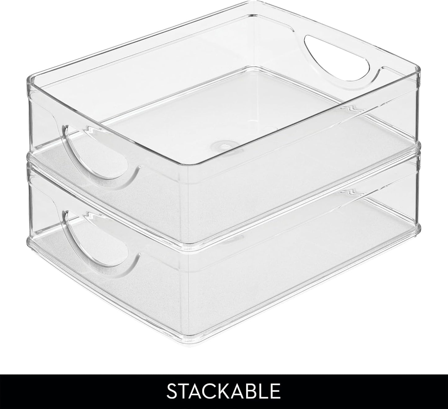 Stackable Pantry Bin with Handles For Fridge or Press