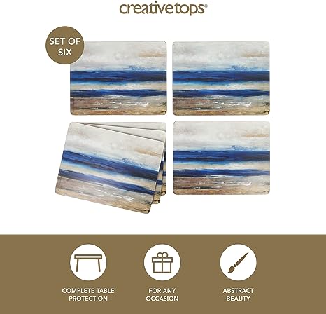 Creative Tops Blue Abstract Pack Of 4 Large Premium Placemats