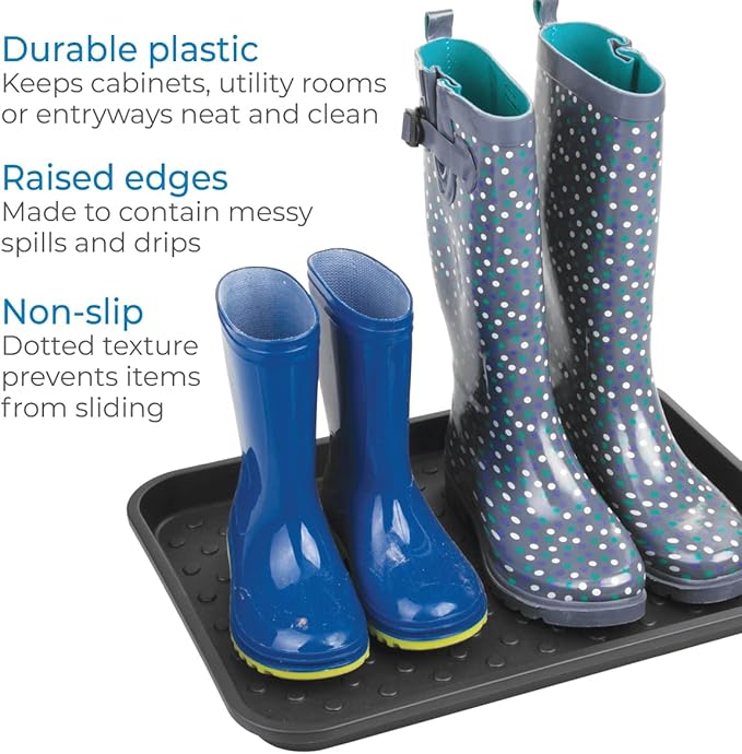 Plastic Under Sink Mat Tray for Kitchen Cabinet, Bathroom, Entryways, Office, Mudroom, College Dorm