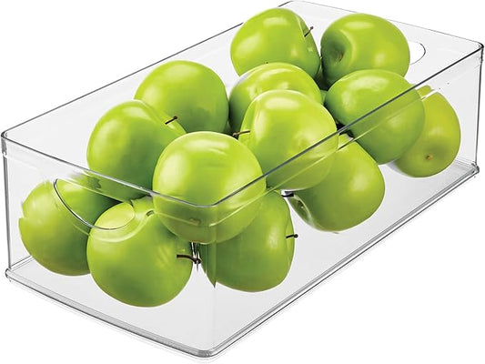 iDesign Stackable Clear Plastic Extra Long Storage Bin, Clear