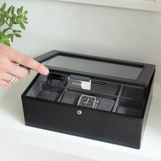 Black 8 Piece Watch Box