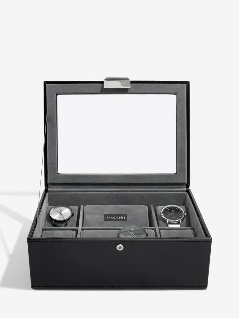 Black 8 Piece Watch Box