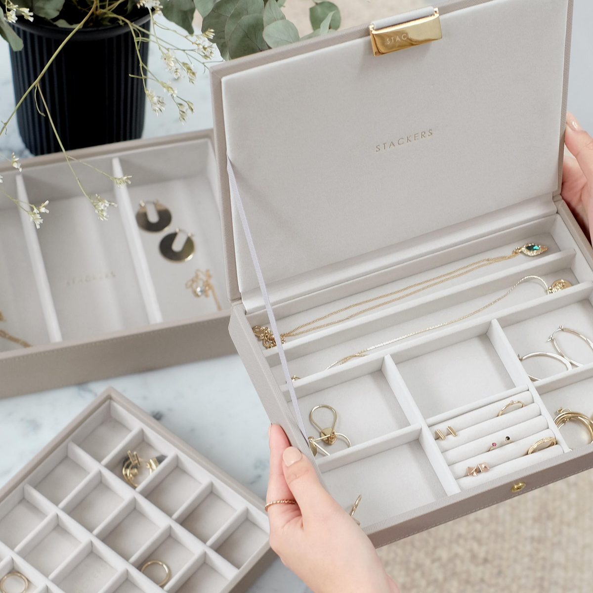 Classic Stacker Layers- Create your own custom Jewellery Box-Taupe