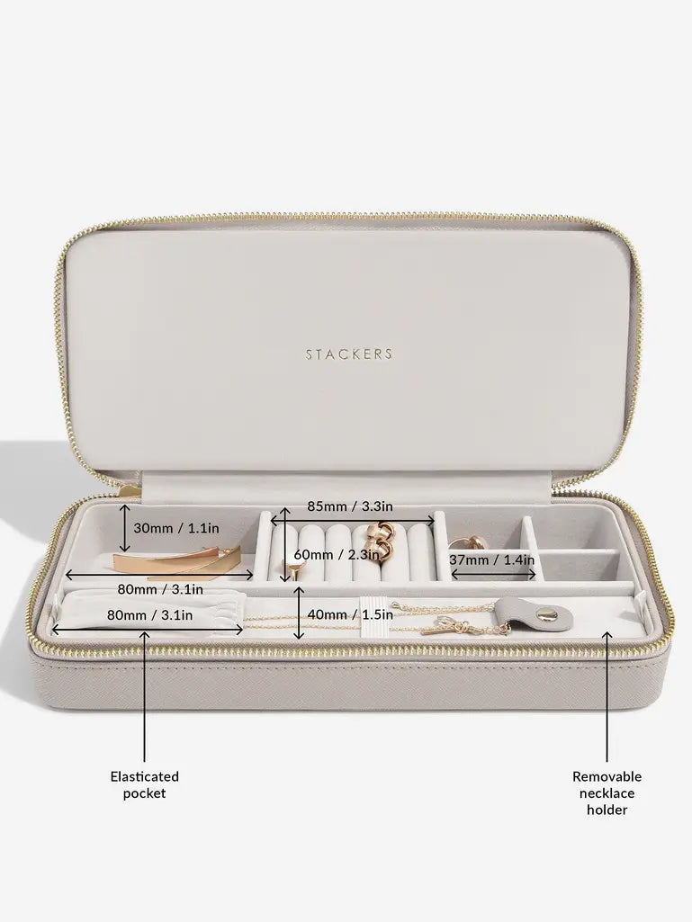 Sleek Necklace Zipped Travel Jewellery Box