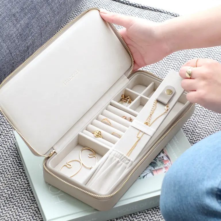 Sleek Necklace Zipped Travel Jewellery Box