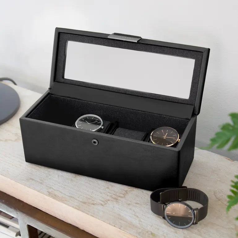 Black 4 Piece Watch Box