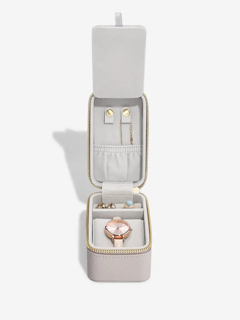 Taupe Travel Jewellery & Watch Box
