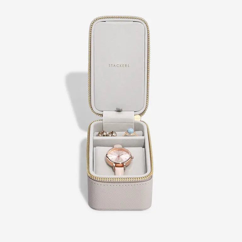 Taupe Travel Jewellery & Watch Box