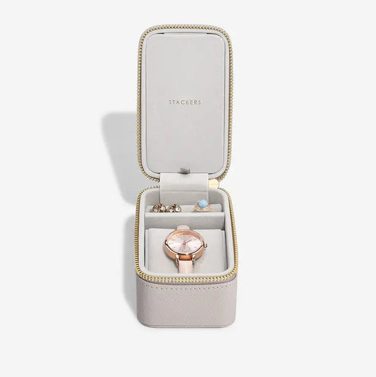 Taupe Travel Jewellery & Watch Box