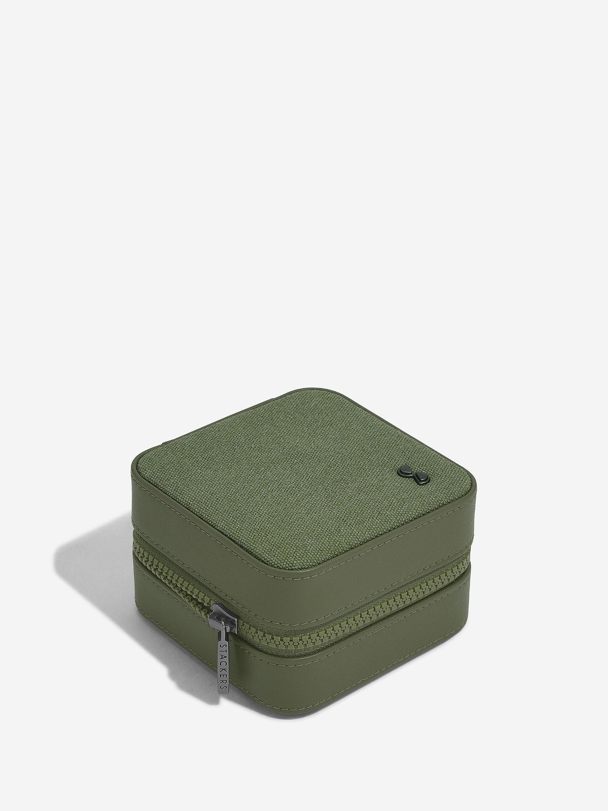 Canvas Watch & Jewellery Box- Green Canvas - The Organised Store