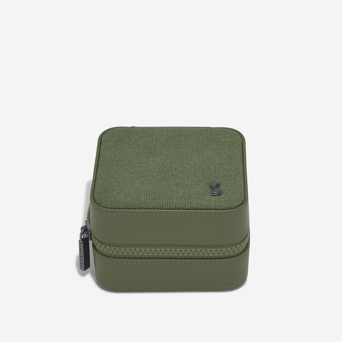 Canvas Watch & Jewellery Box- Green Canvas - The Organised Store