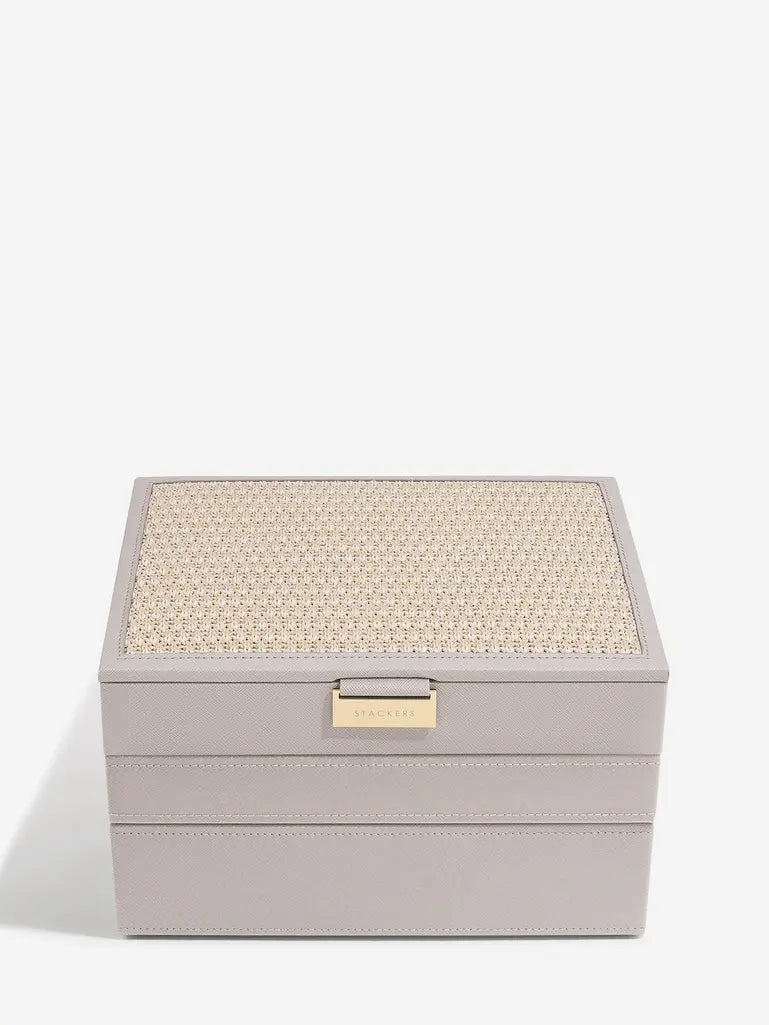 Raffia Classic Jewellery Box, Set of 3 - Various Colours