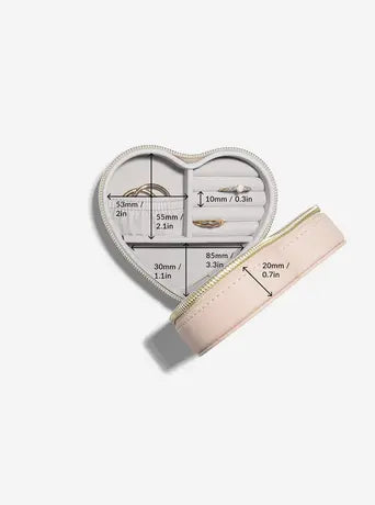 Heart Jewellery Box - Blush Pink Raffia