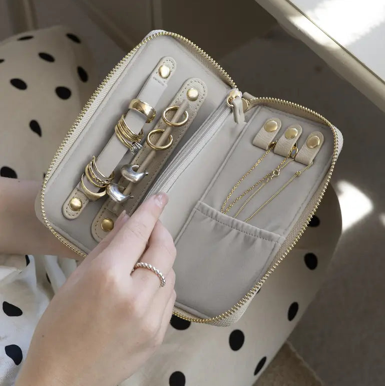 Mini Jewellery Roll- Oatmeal