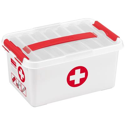 First Aid Storage Box With Tray 6L - White/Red – The Organised Store